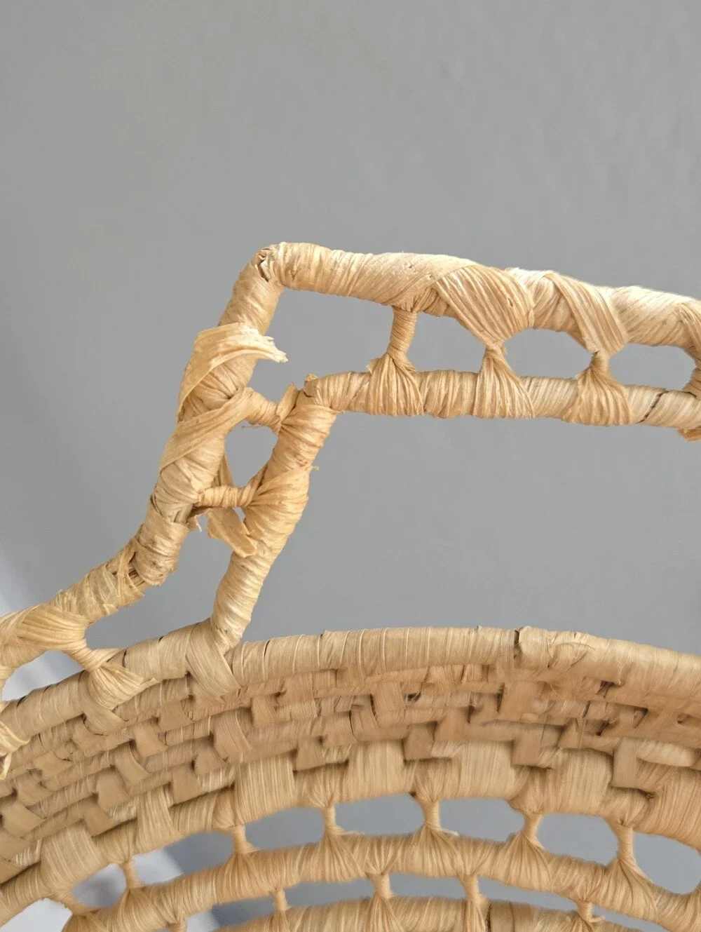 Woven Straw Sun Basket with Handles